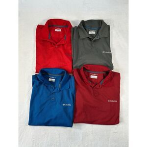 Men's Columbia Polo Golf Shirts Lot of Four Omni-Shade Sun Protection Size L